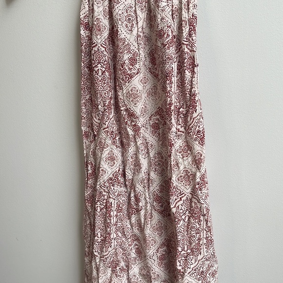 FAITHFULL THE BRAND Red Floral High-Neck Open-Back Midi Dress Size 8 - Picture 3 of 7